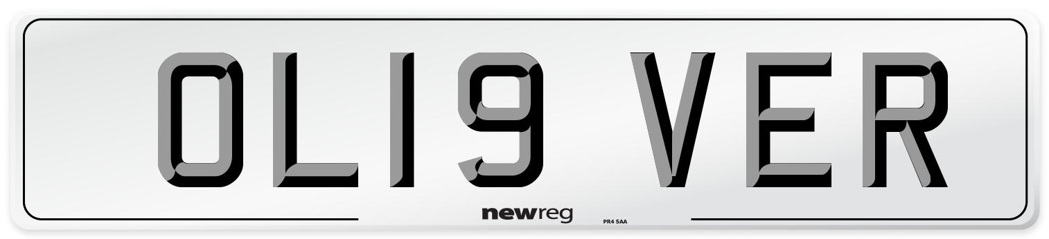 OL19 VER Number Plate from New Reg